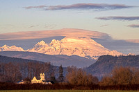 Conway Church and Mount Baker at Sunset